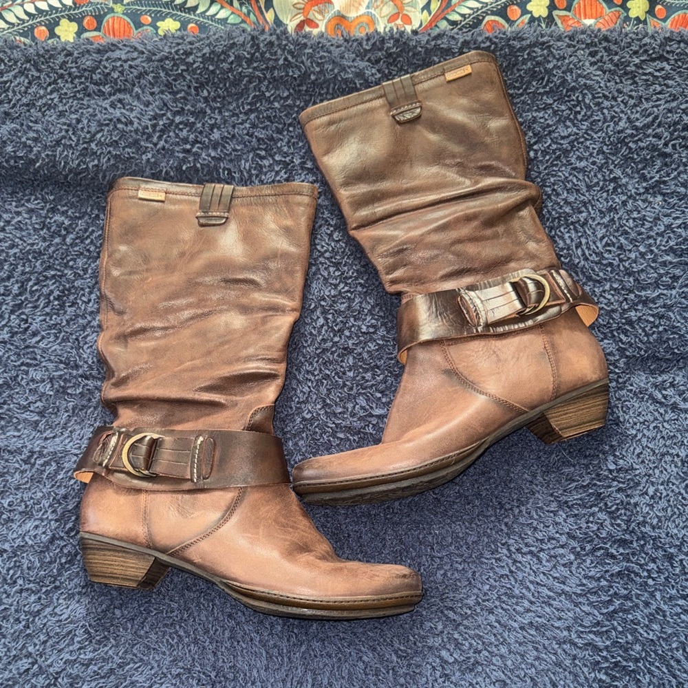 PIKOLINOS Chestnut Leather Heeled Boots